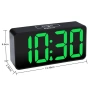 LED дигитален будилник с USB порт за зареждане – голям дисплей, черно и зелено НОВ, снимка 3
