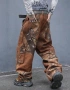 Нови baggy Casual Loose Fit Jeans дънки панталони карго кафяви камуфлажни джобове размер 32 /М, снимка 2