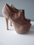 Дамски високи велурени обувки , снимка 1 - Дамски обувки на ток - 35900177