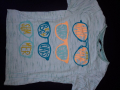 5-6г 116см Тениска Блуза с къс ръкав Очила памук без следи от употреба, снимка 1 - Детски тениски и потници - 36217267