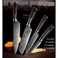 3258 Професионални готварски ножове от многослойна японска стомана , снимка 3 - Други - 35782777