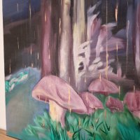 "Вълшебната гора" - авторска картина с маслени бои, снимка 4 - Картини - 44212821