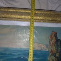 Стара българска картина масло върху платно подлепено или  картон,подпис инициали долу в ляво, снимка 10 - Картини - 32236330