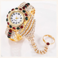 Relogio Feminin Луксозен дамски кварцов часовник,уникален дизайн с пръстен., снимка 2 - Дамски - 44804375