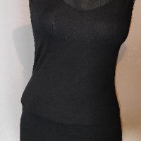 Черна рокля с тюл р-р S, снимка 1 - Рокли - 40854664