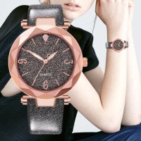 Нов графитно тъмен брокатен дамски часовник. Стил и блясък., снимка 5 - Дамски - 42028757