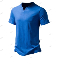 Мъжка едноцветна лятна тениска с къс ръкав, 4цвята , снимка 8 - Тениски - 44776441