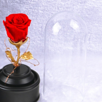 Вълшебна неувяхваща роза в стъкленица с LED светлина - различни цветове, снимка 1 - Други - 44491243