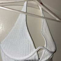 Ново с етикет хигиена лепенка луксозно парти елегантно официално бяло бандажно боди , снимка 2 - Бански костюми - 41773251