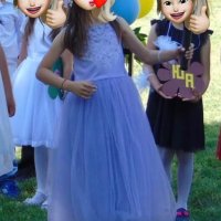 Дълга тюлена лилава  принцеска рокля юнона junona, снимка 1 - Детски рокли и поли - 42634624