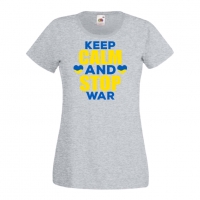 Дамска тениска KEEP CALM AND STOP WAR,подкрепям Укркайна,, снимка 3 - Тениски - 36113966