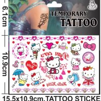 Коте Кити Hello Kitty Tattoo татос татуировка временна детска, снимка 1 - Други - 44281611