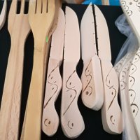 дървен нож и вилици, снимка 2 - Други стоки за дома - 38888915