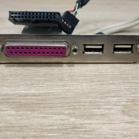 Заден панел два порта USB 2.0 и паралелен LPT порт (25 пин) за принтер., снимка 2 - Кабели и адаптери - 41865826