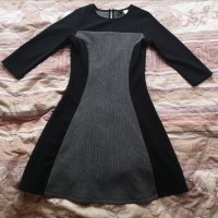 Нова -50% есенна рокля H&M S 36 размер черно и сиво, снимка 1 - Рокли - 26952670