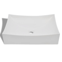 Керамична мивка в силно гланцирано бяло, за баня  , снимка 2 - Мивки - 44824389