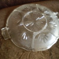 Арт Деко стъклена чиния за торта , снимка 2 - Други ценни предмети - 41335198