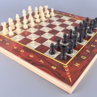 Шах дървен - 3 в 1, снимка 1 - Шах и табла - 40545832