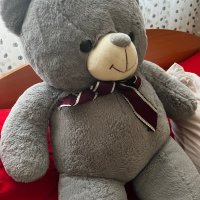 Плюшена сива мечка , снимка 2 - Плюшени играчки - 41618822