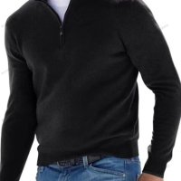 Топ мъжки ежедневен пуловер с V-образно деколте и цип, 10цвята - 023, снимка 9 - Пуловери - 39111155