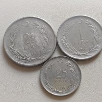 лот монети Турция - 3 броя 1960-1970, снимка 1 - Нумизматика и бонистика - 41096459