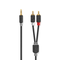 Професионален Аудио Кабел Nedis с позлатени конектори , 3.5mm JACK(м), 2xRCA(м), Силиконов, 10m, снимка 3 - Други - 44803475