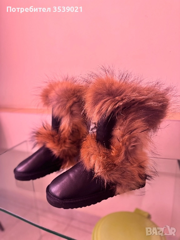 Чисто нови ботуши от естествена кожа с естествен косъм , снимка 1