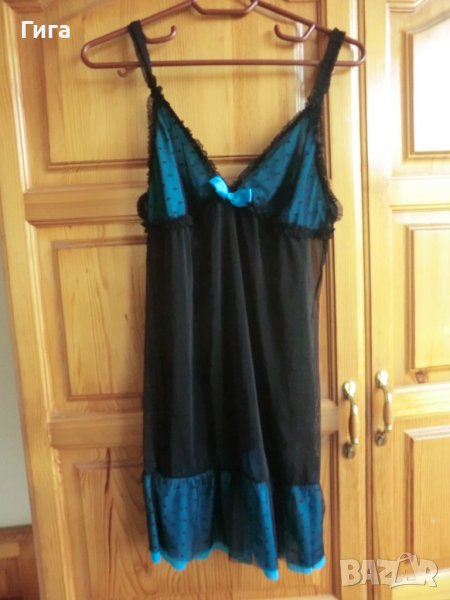 нощничка черно и тюркоазено, снимка 1