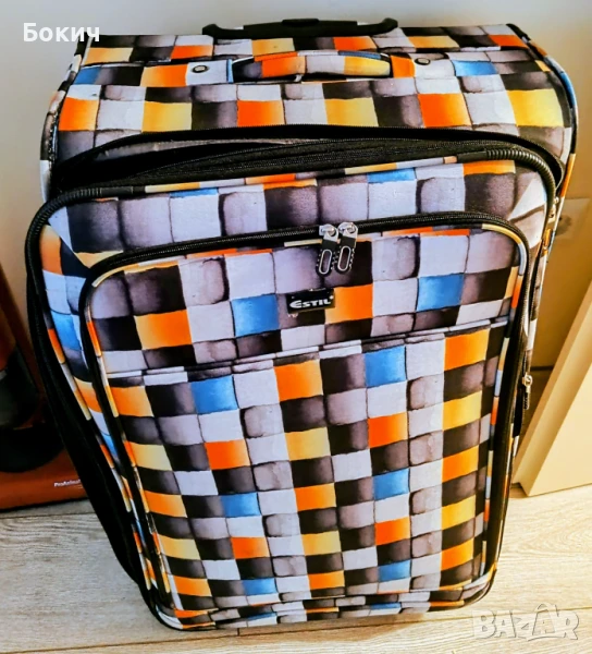 Използван мек куфар ESTIL, среден, 72/45/30-35см с разширител, снимка 1