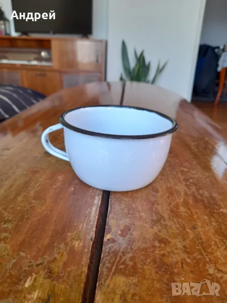 Старо емайлирано канче,чаша #9, снимка 1