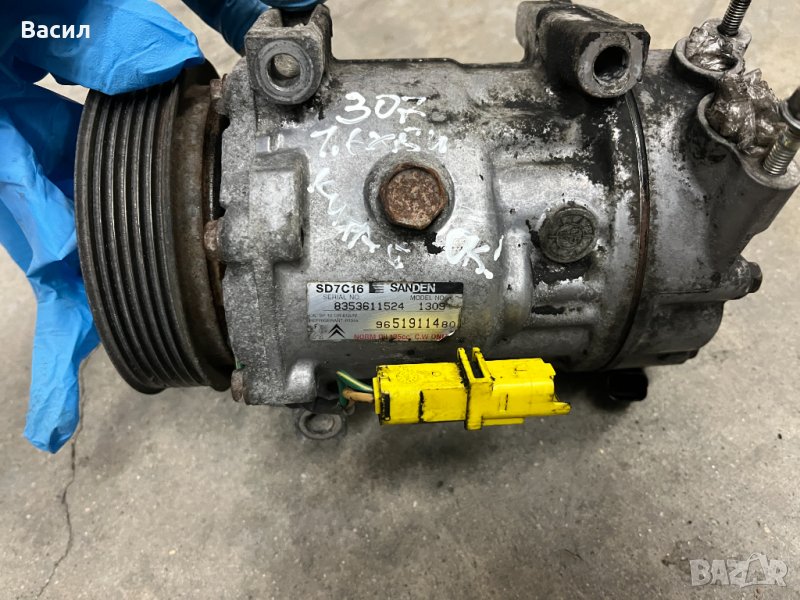 Компресор климатик Peugeot 307 SW 1.6 HDI 1.6hdi Пежо 307 Комби 1.6 ХДИ 1.6хди pejo, снимка 1