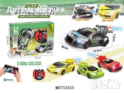 Състезателна кола с дистанционно и дим, червена, сива, снимка 1