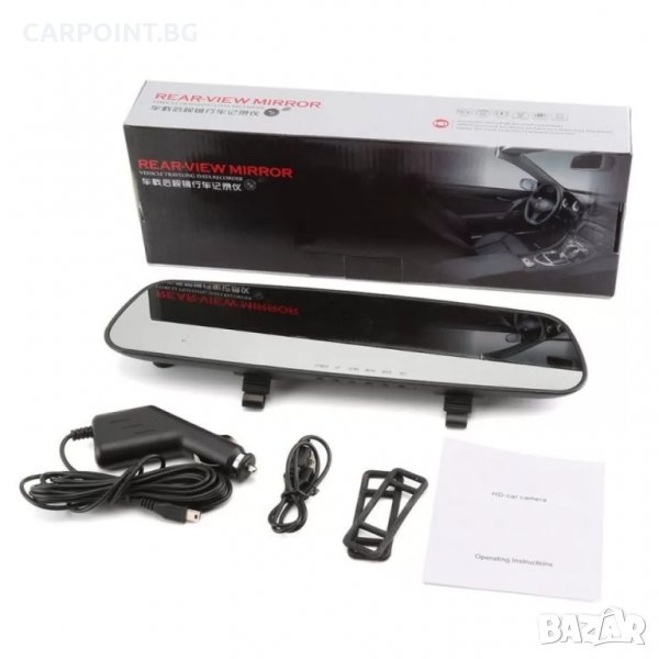 HD ВИДЕОРЕГИСТРАТОР ZAPIN ВГРАДЕН В ОГЛЕДАЛО ЗА ОБРАТНО ВИЖДАНЕ, снимка 1