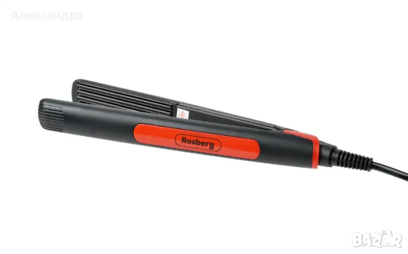 Преса за коса Rosberg R51101A, въпнообразна плоча, черно/ червено, 2 ГОДИНИ ГАРАНЦИЯ, снимка 1