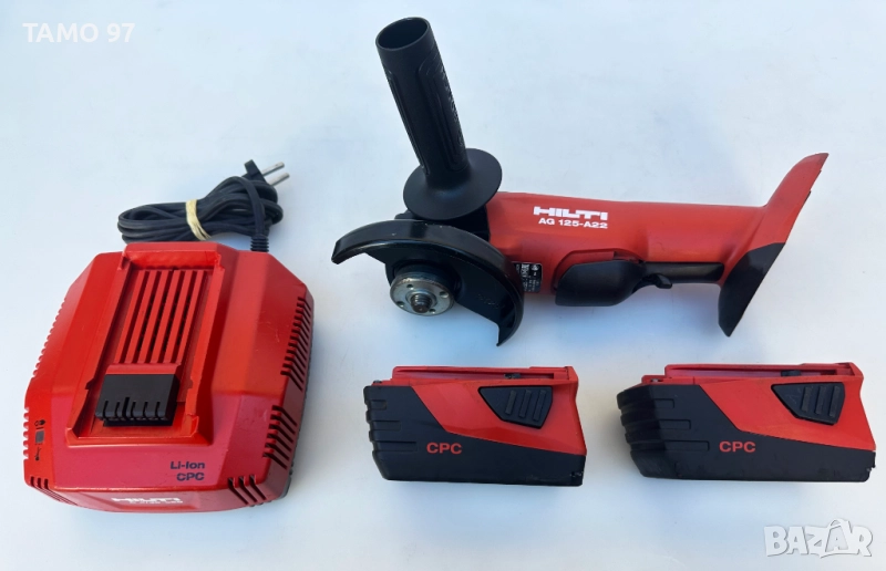 Hilti AG 125-A22 - Безчетков акумулаторен ъглошлайф 2x22V 5.2Ah перфектен!, снимка 1