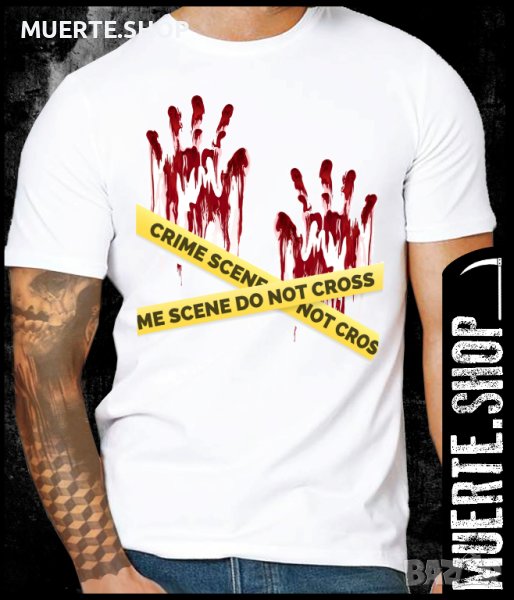 Тениска с щампа CRIME SCENE, снимка 1