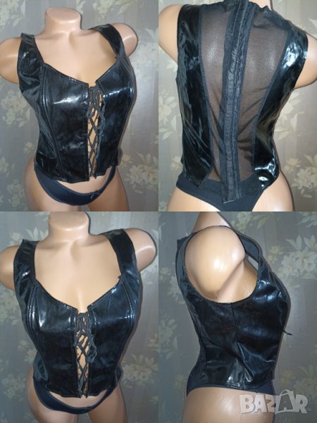 By en er-Секси корсет от винил/ лак/ PVC и тюл М, снимка 1