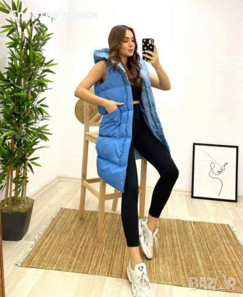 Страхотни дълги елеци ,ватирани,с голяма качулка,двойно закопчаване, снимка 1