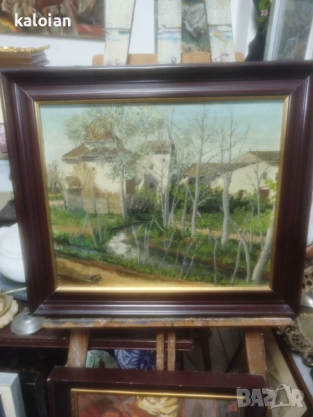 Антикварна испанска картина. Масло на платно . Подписана авторска творба. Толкова е реалистична на ж, снимка 1