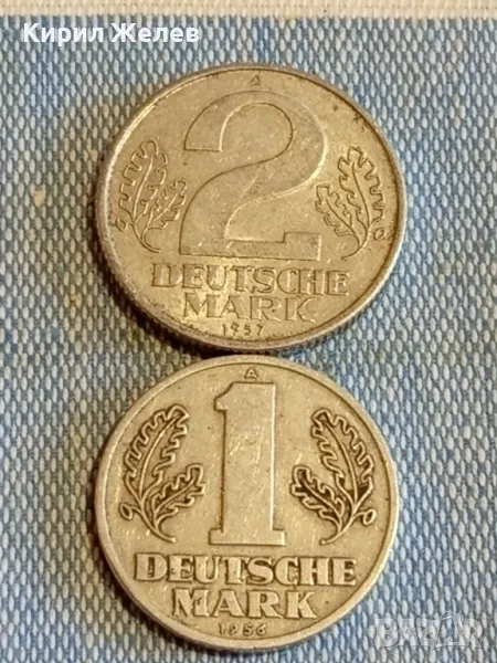 Две монети 1 Дойче марка 1956г. - 2 Дойче марки 1957г. ГДР редки за КОЛЕКЦИОНЕРИ 49541, снимка 1