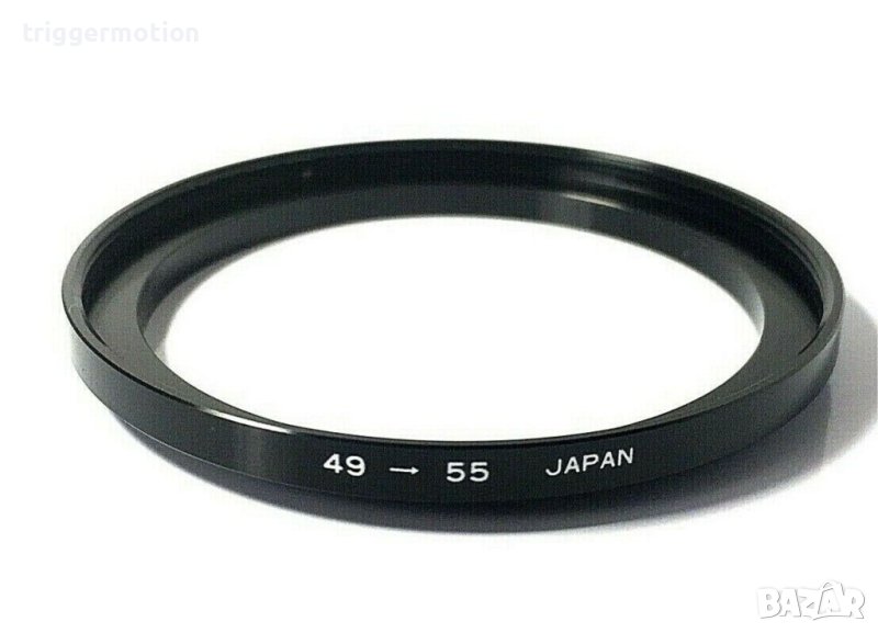 49mm - 55mm Преходник за филтър на резба Step-Up Lens Filter Adapter Ring, Произведен в Япония, снимка 1