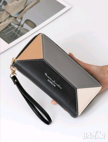 Дамско луксозно портмоне Colorblock с много отделения , снимка 1