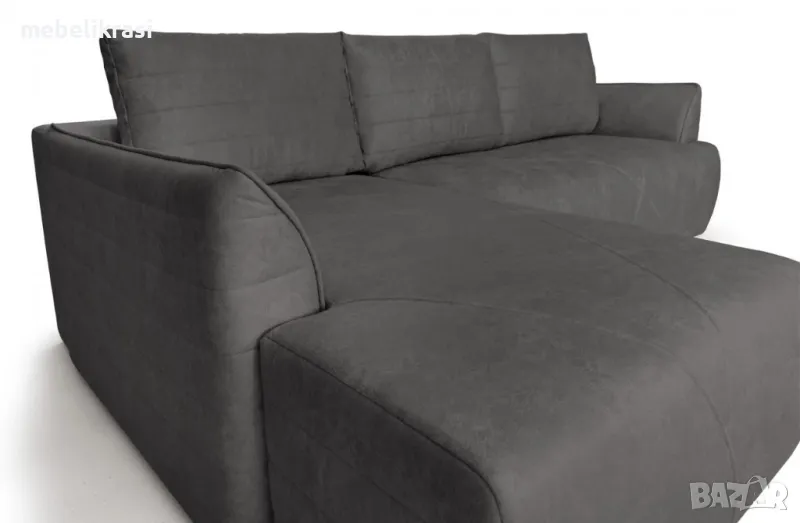 Ъглов диван мини Далас тъмно сив Wolf1409 -10% ДО КРАЯ НА МЕСЕЦА!, снимка 1