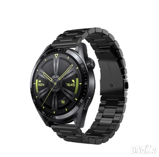 За Samsung watch,Amazfit,Huawei watch -черни стоманени каишки, снимка 1