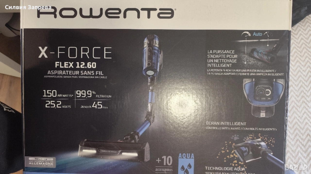 Вертикална прахосмукачка Rowenta Flex 12.60 X-Force, снимка 1