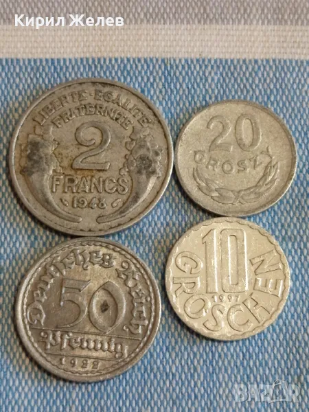 Четири монети от цял свят ФРАНЦИЯ, АВСТРИЯ, ПОЛША, ДОЙЧЕ РАЙХ стари редки 28067, снимка 1