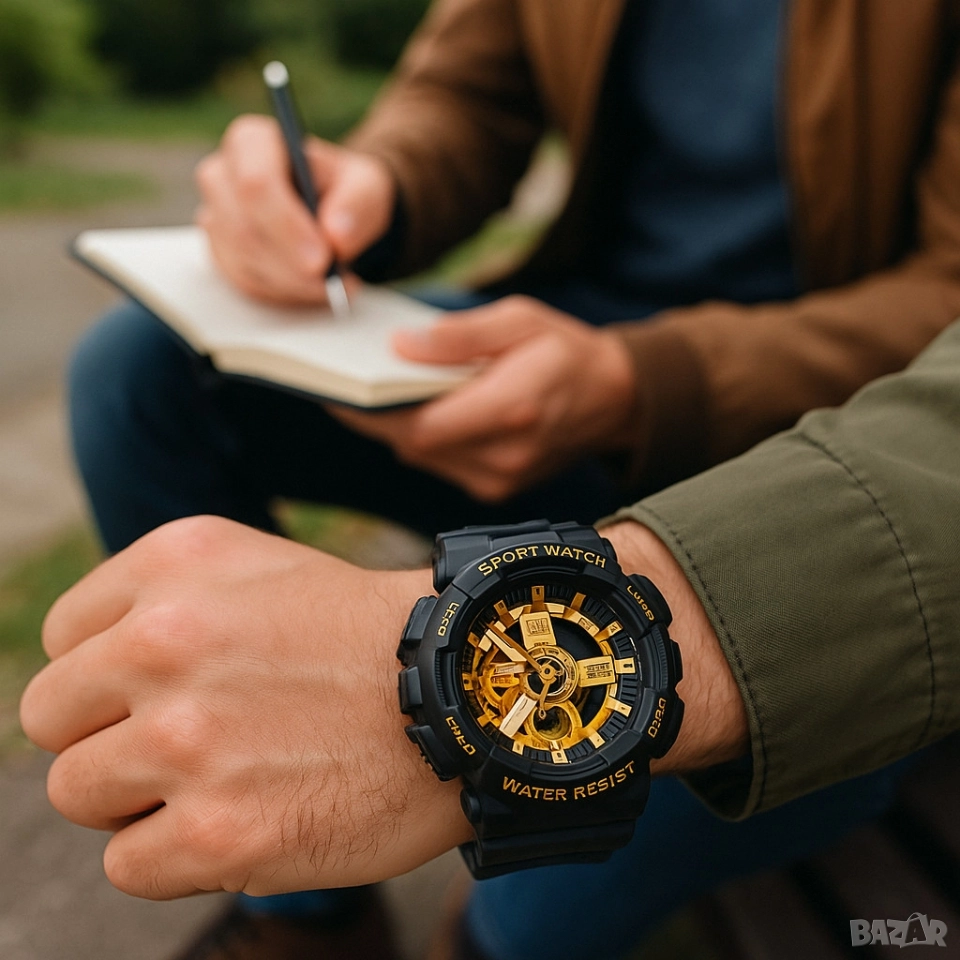 Мъжки многофункционален часовник - спортен, водоустойчив и удароустойчив , снимка 1