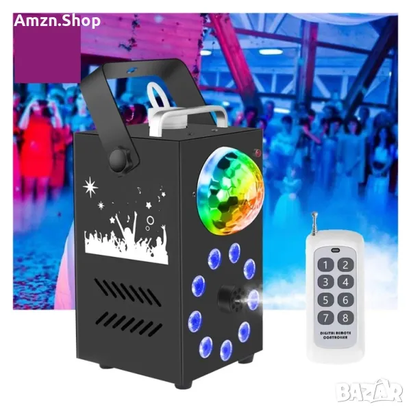 Сценично осветление 700W 3в1 Машина за мъгла и дим, звуково активирана стробоскоп LED RGB,, снимка 1