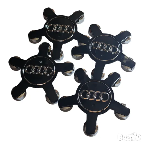 135мм Капачки за джанти за Ауди Audi тип ЗВЕЗДИ 4F0 601 165 N - ЧЕРНИ, снимка 1