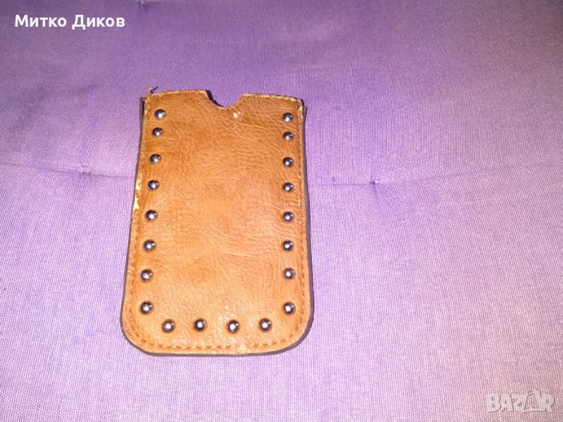 Калъвче мобилен естествена кожа вътрешен размер 125х80мм, снимка 1